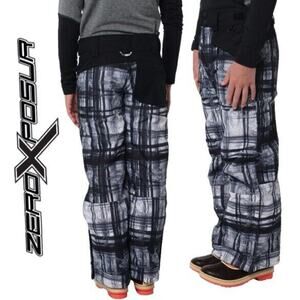 KIDS SKY SKOW PANTS SZ 4/5 EMO GOTHIC BLACK GRAY WHITE WINTER SKYING ZEROXPOSOUR